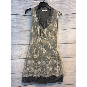 Siste's Sleeveless Lace Overlay Dress Size M/L